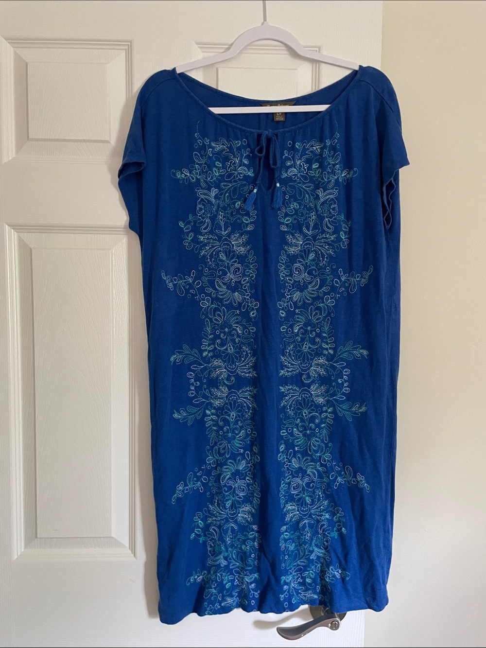 Tommy Bahama Royal Blue Embroidered Maxi Dress